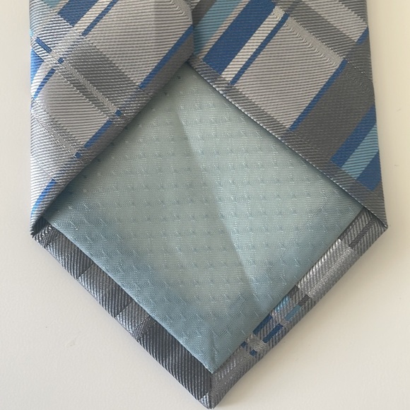 Handmade Blue Grey Striped Tie by Silk Rhino - Boarding School Attire - Picture 8 of 9